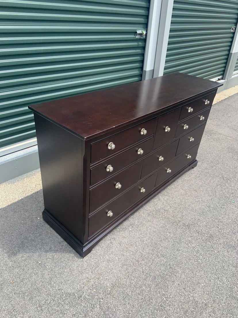 Dark Brown Dresser with 10 Drawers - photo 2
