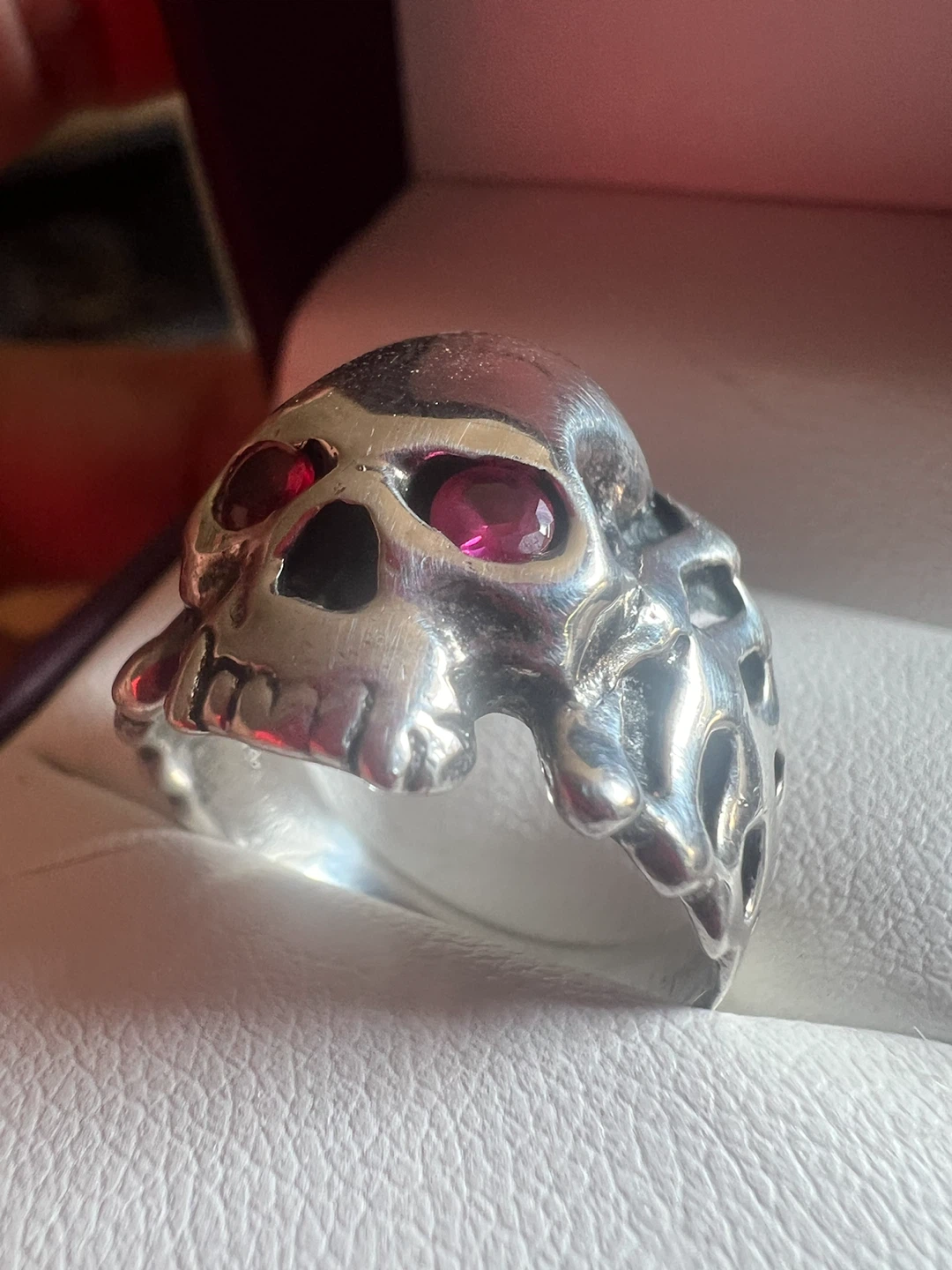 925 silver skull ring size 7-7.5