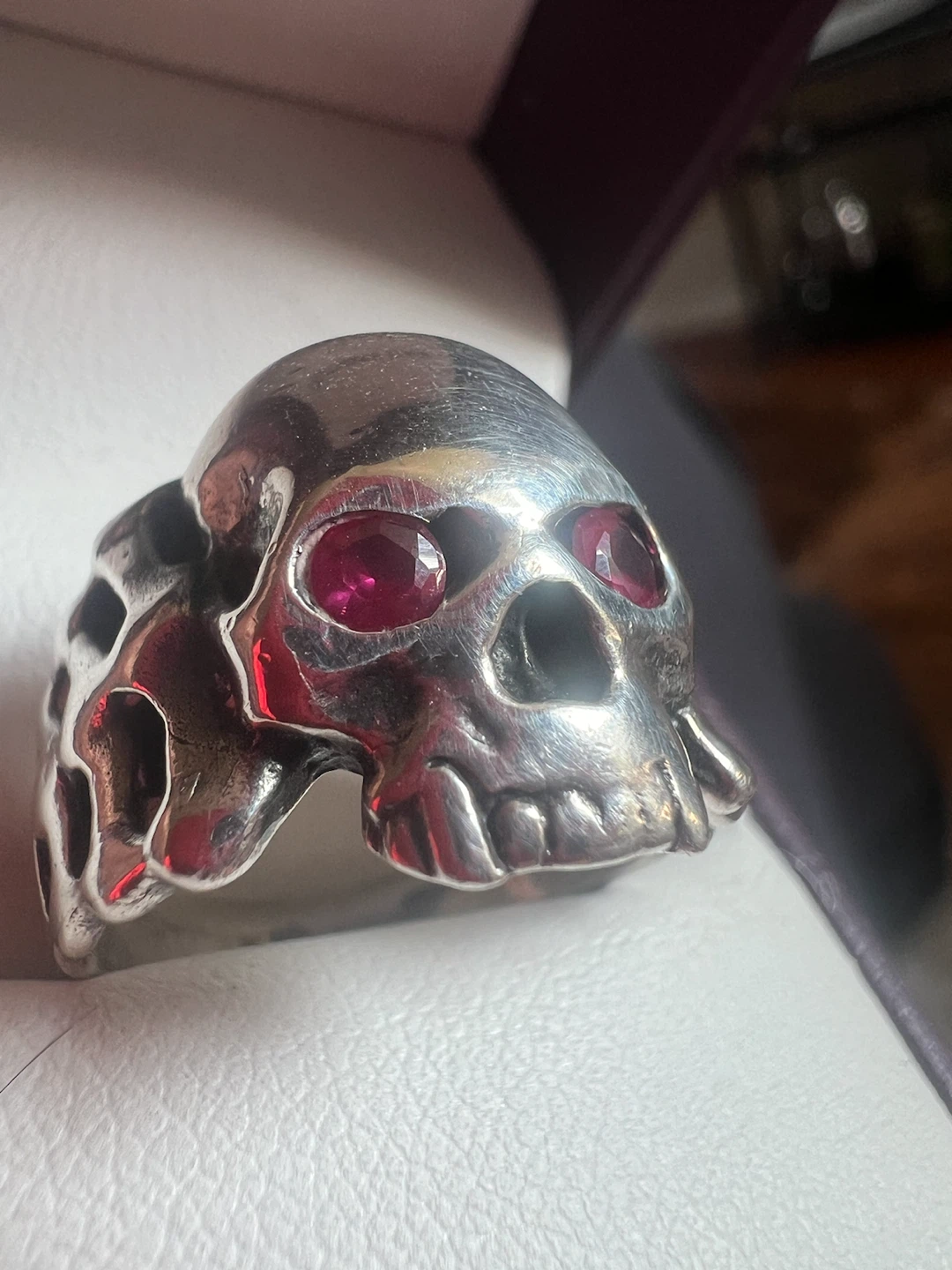 925 silver skull ring size 7-7.5 - photo 2