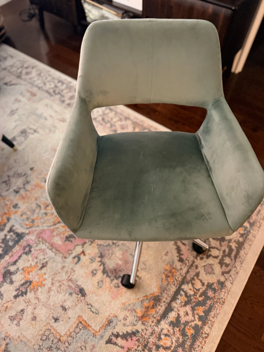 Sage Green Velvet Office Chair