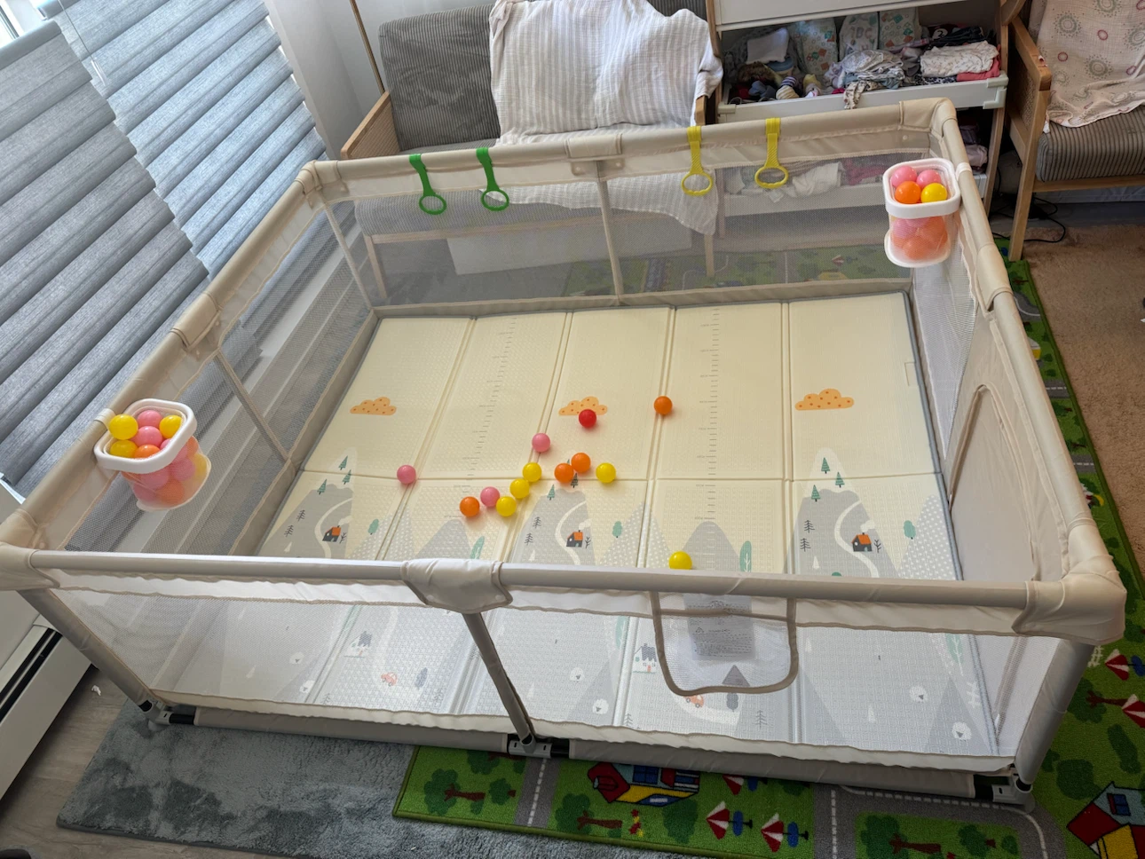 ZEEBABA Baby Playpen with Reversible Mat & Balls - 71 x 59 in - photo 2