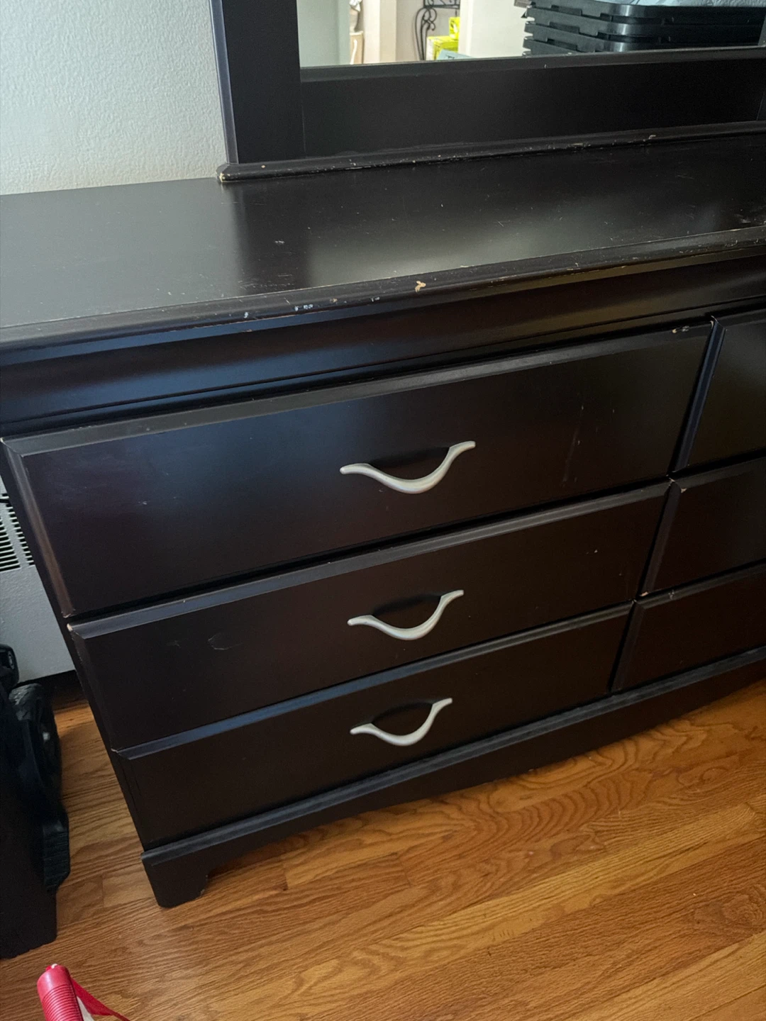 Dark Brown 6-Drawer Dresser with Mirror - photo 2