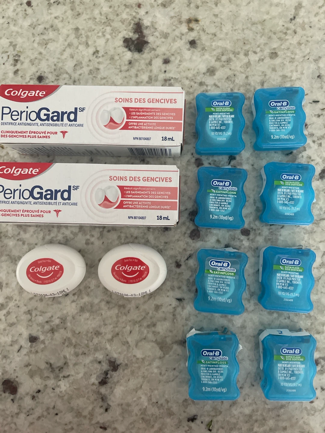 Oral-B Satinfloss Dental Floss & Colgate PerioGard Toothpaste
