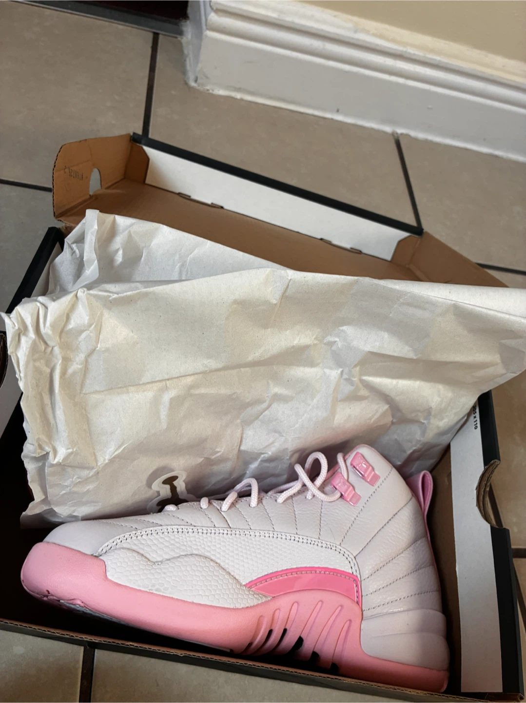Air Jordan 12 Retro GS Pearl White Pink Toddler Shoes