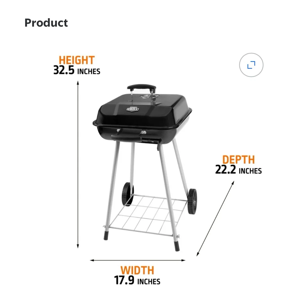 Expert Grill 302 sq in Cooking Surface Portable Charcoal Grill - photo 2