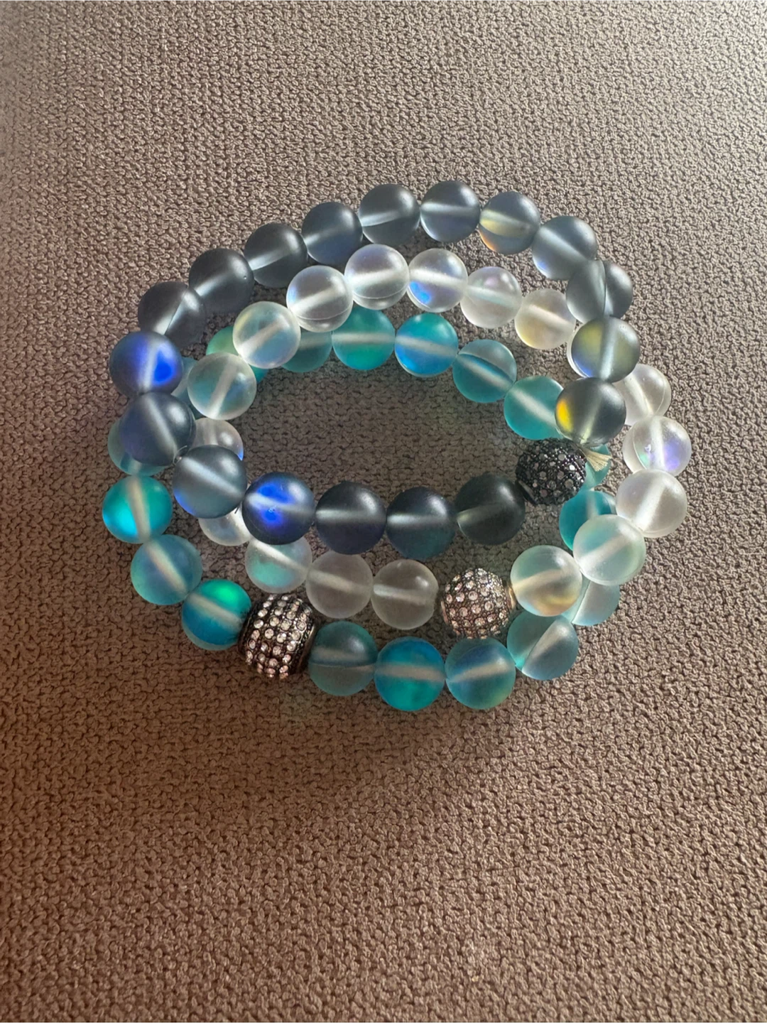 Set of 3 Stone Beaded Bracelets