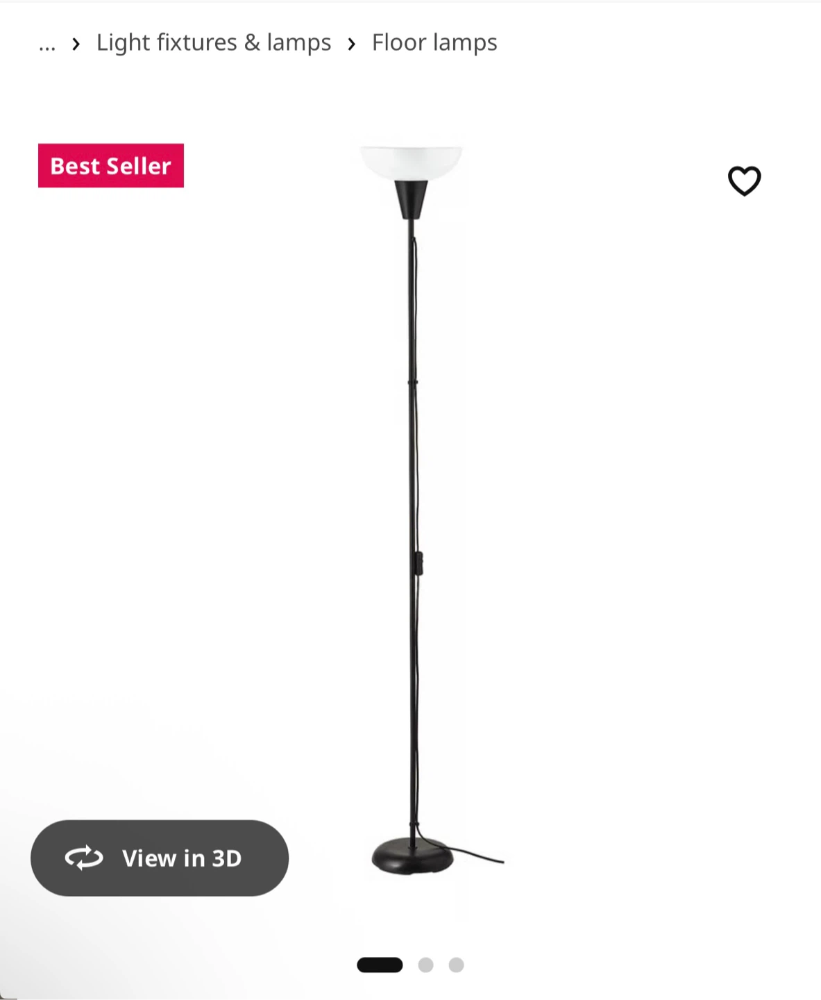 Pair of Black Floor Lamps with White Shades