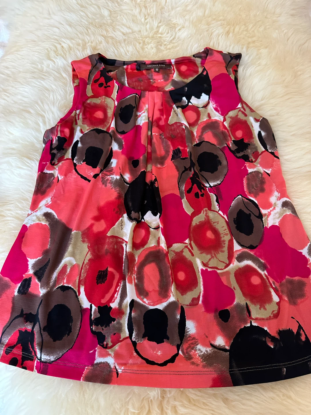 Melanie Lyne Sleeveless Floral Print Blouse - Size M