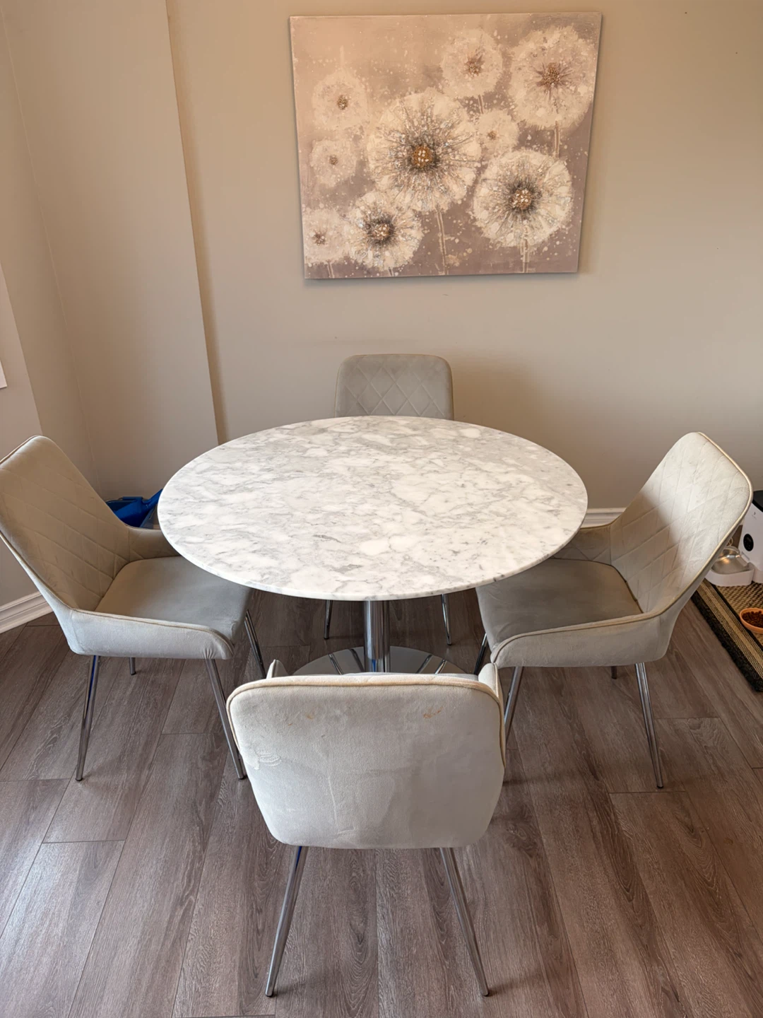 Marble Dining Table with 4 Chairs