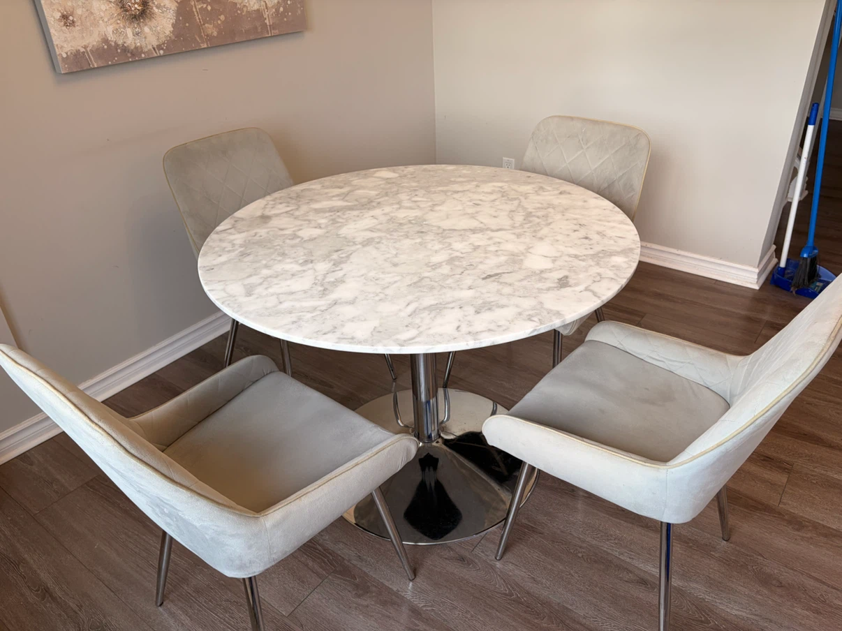 Marble Dining Table with 4 Chairs - photo 2