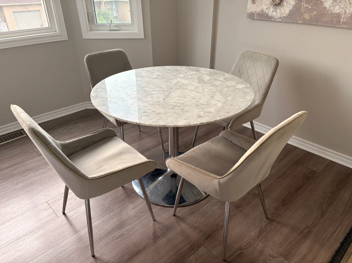 Marble Dining Table with 4 Chairs - photo 3