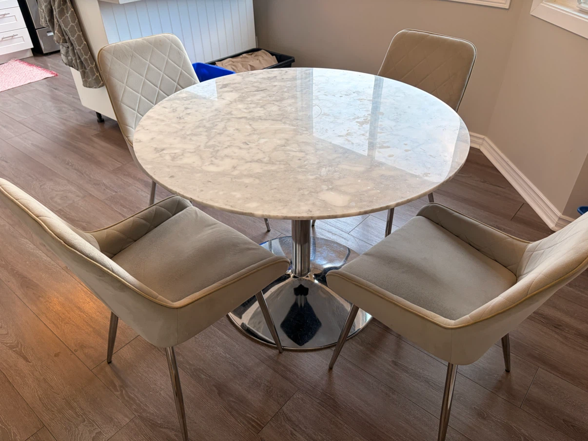 Marble Dining Table with 4 Chairs - photo 4
