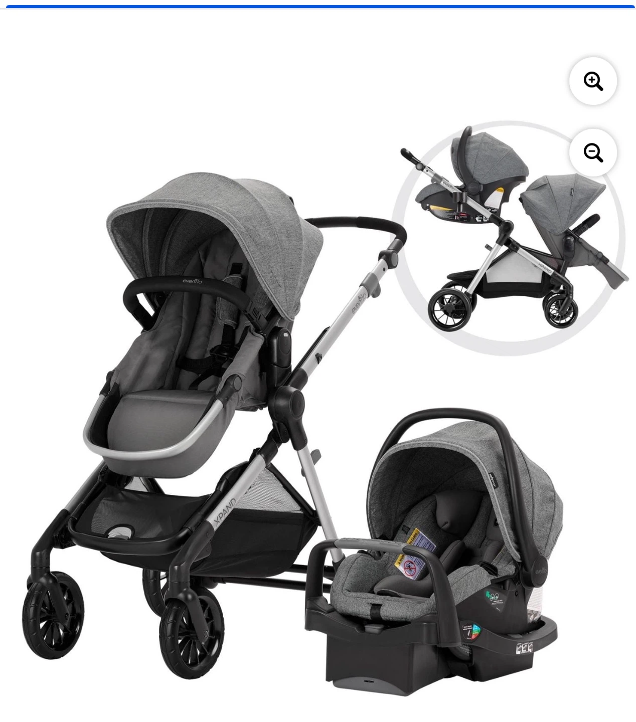 Evenflo Pivot Travel System with Embrace Infant Car Seat