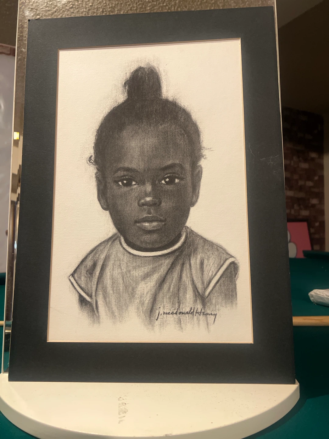 Original Charcoal Portrait of a Child - photo 2