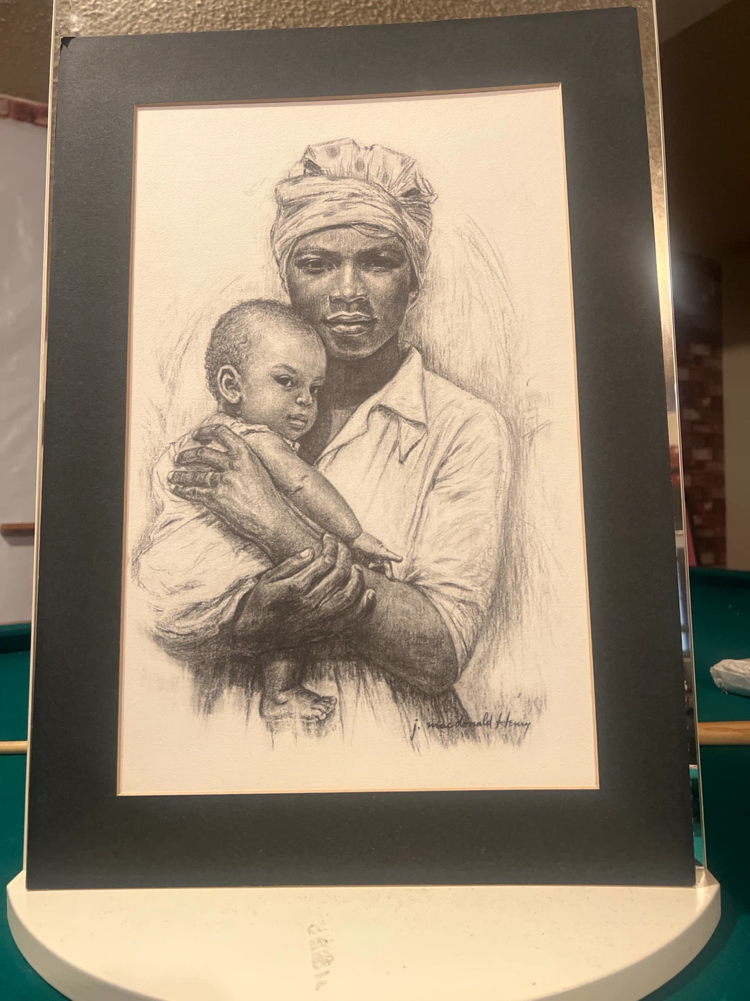 Pencil Drawing of Mother and Child