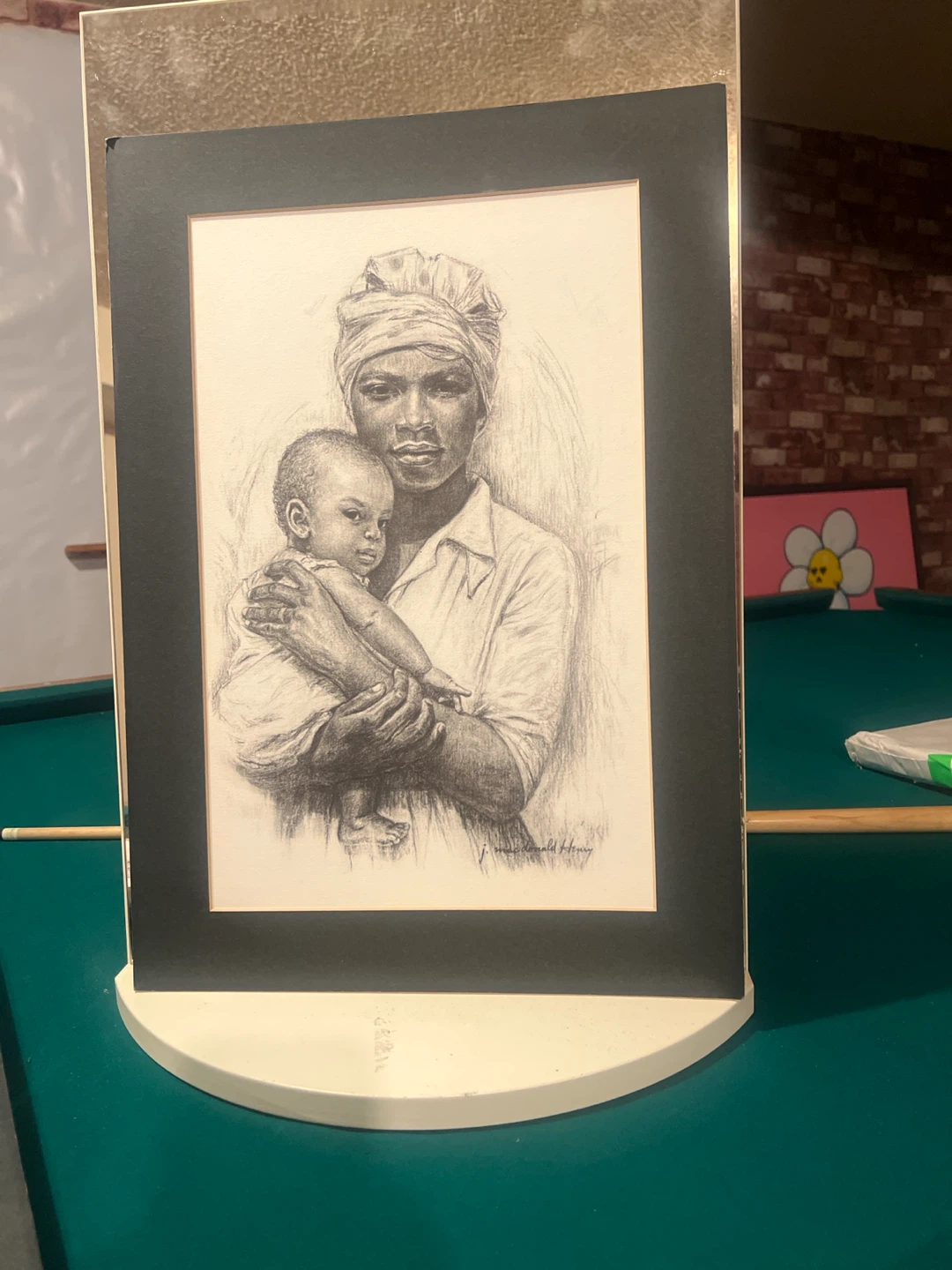 Pencil Drawing of Mother and Child - photo 2