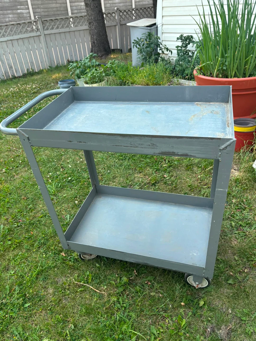 Two-Tier Metal Utility Cart