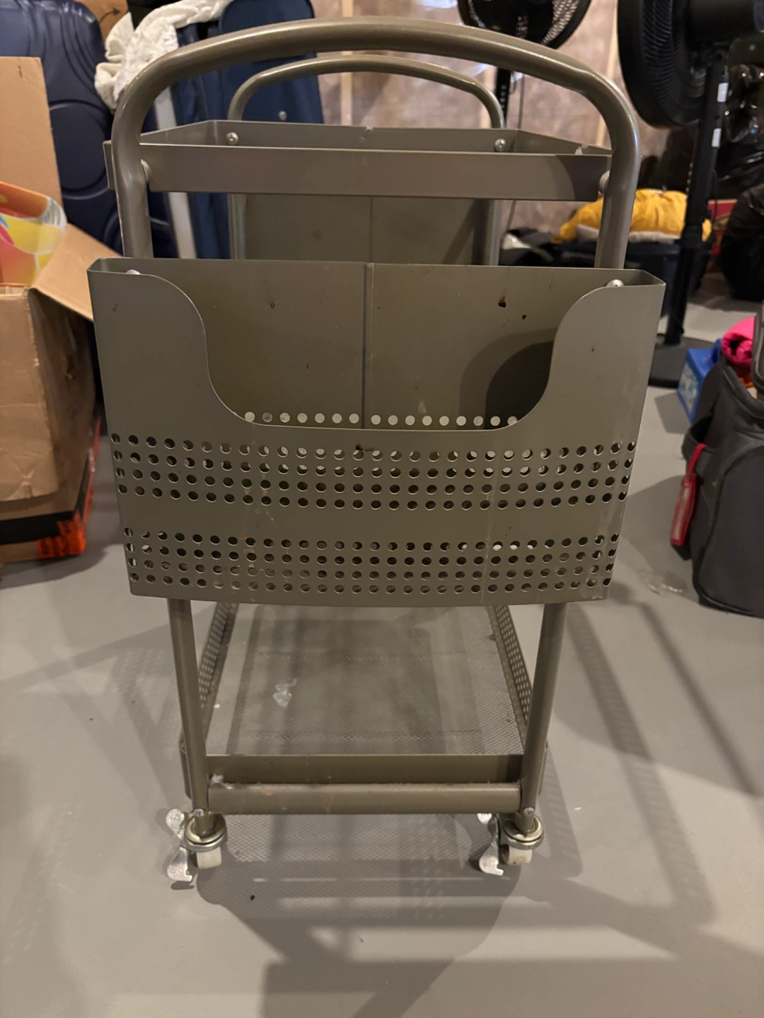 Grey 3-Tier Rolling Utility Cart - photo 2