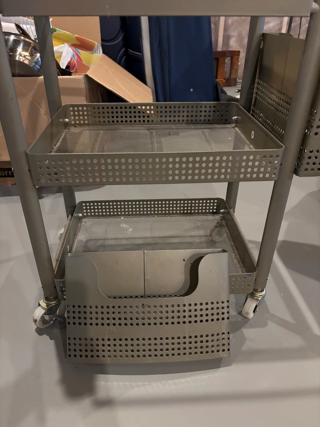 Grey 3-Tier Rolling Utility Cart - photo 4