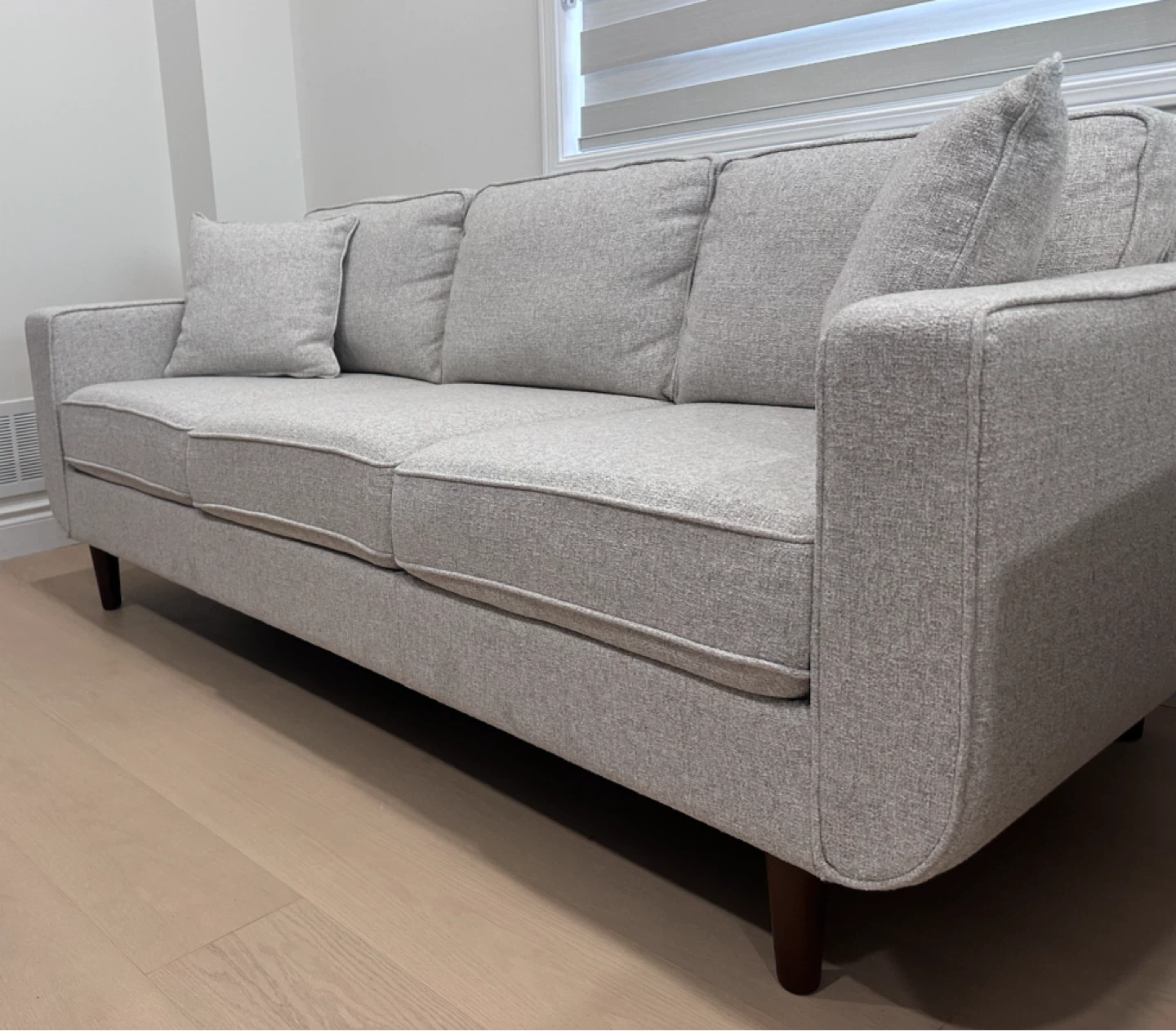 Light Grey Sofa with Throw Pillows - photo 2