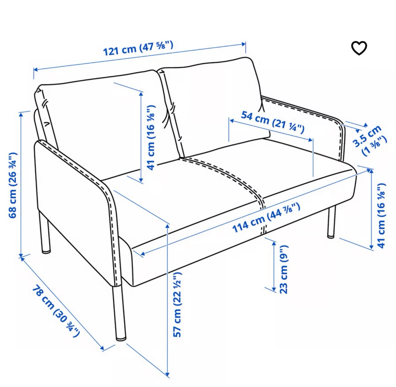 Ikea loveseat small - gray - photo 3