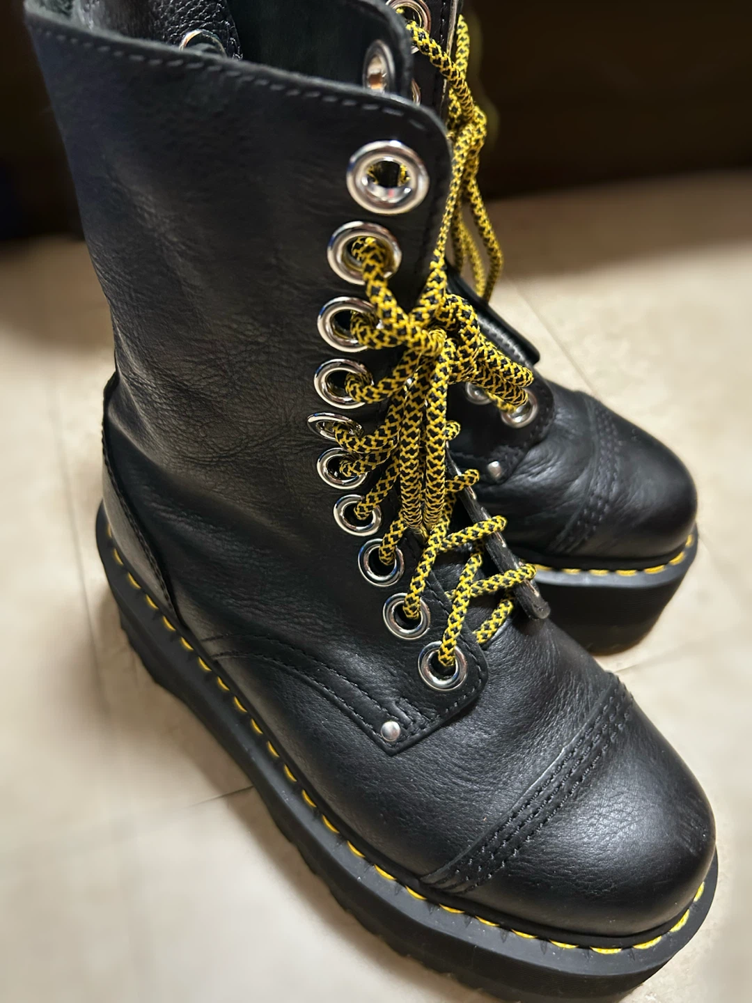 Dr. Martens Black Leather Platform Boots - photo 3