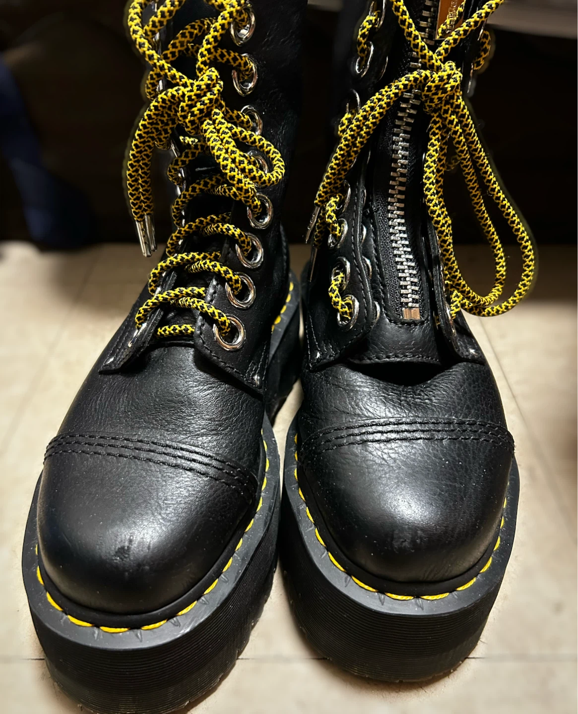 Dr. Martens Black Leather Platform Boots - photo 4