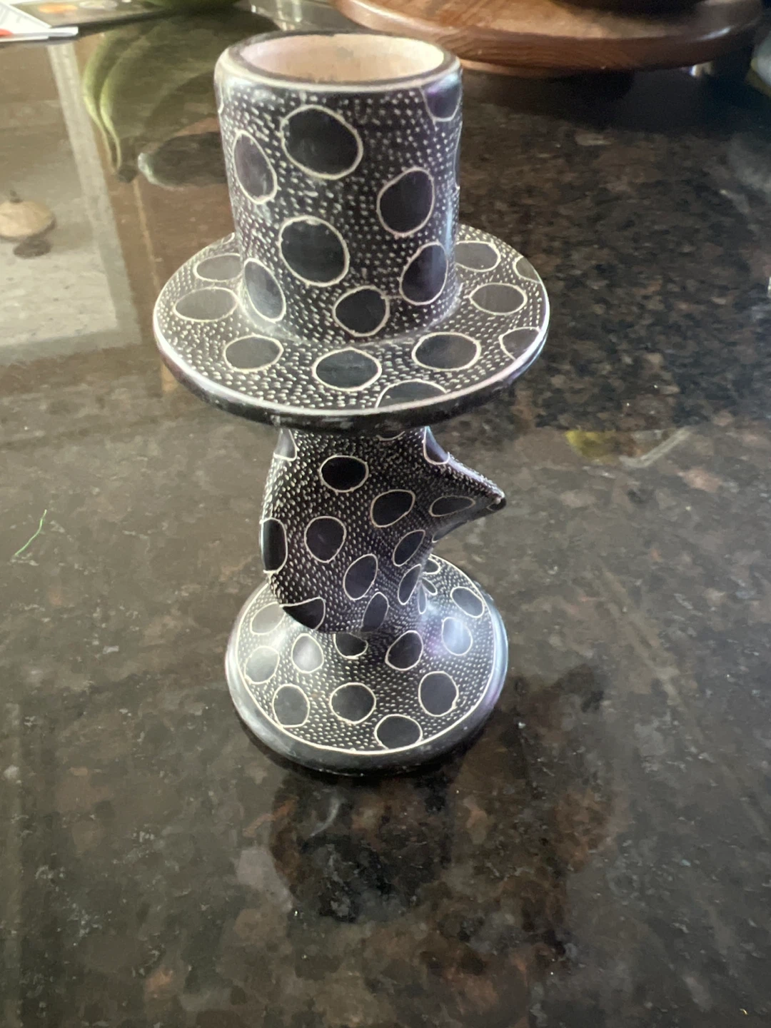 Hand-carved Stone Candle Holder