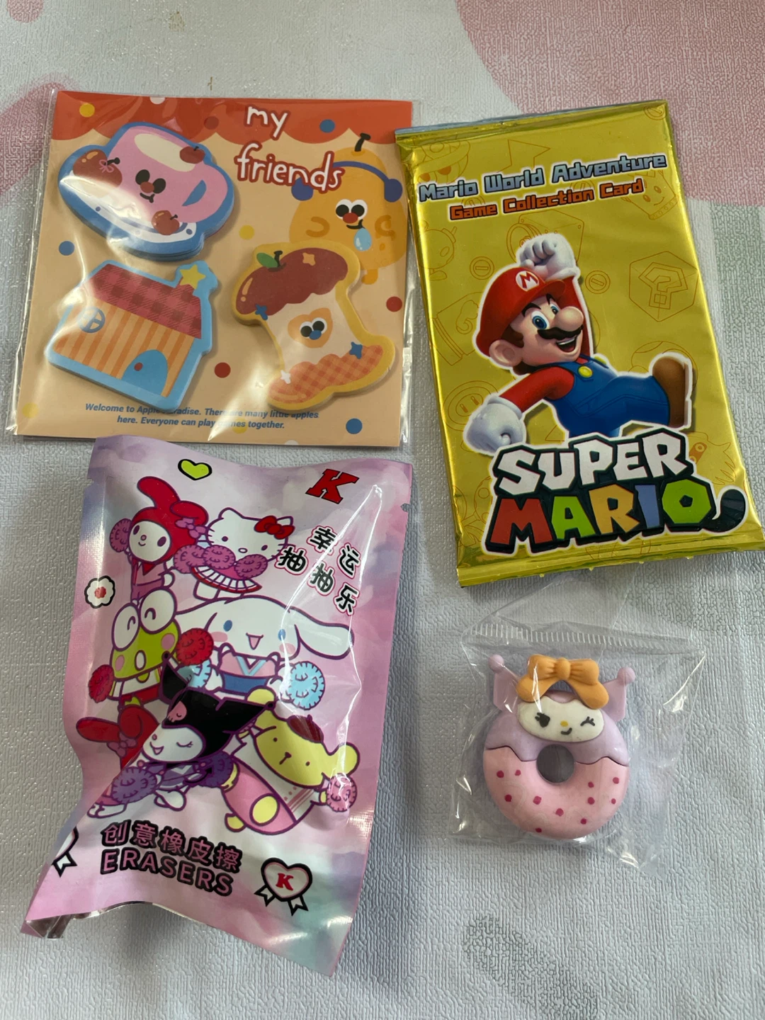 Super Mario & Sanrio Erasers & Memo