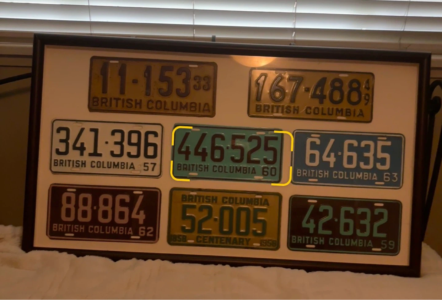 Framed British Columbia License Plates Collection - photo 3