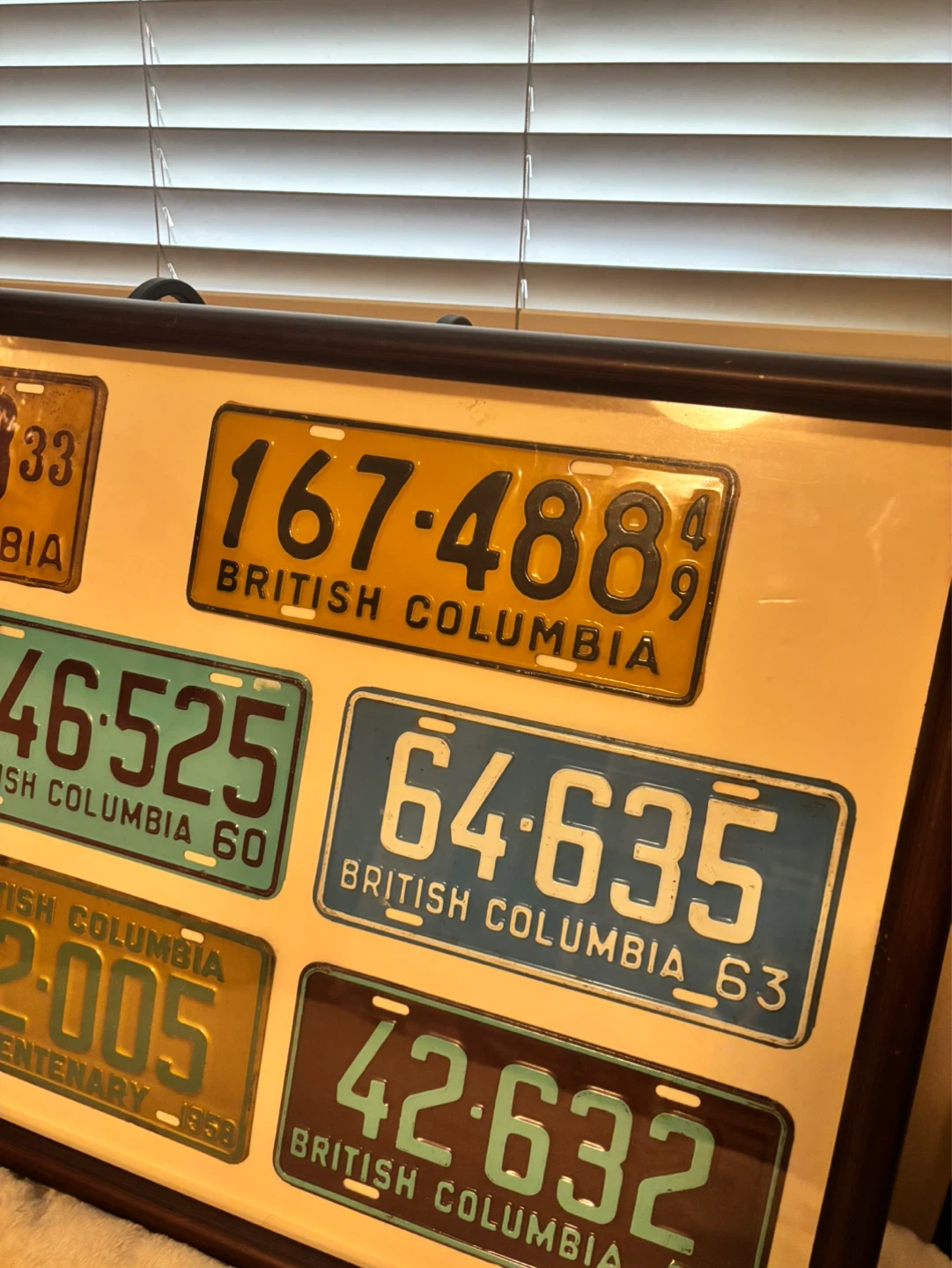 Framed British Columbia License Plates Collection - photo 4