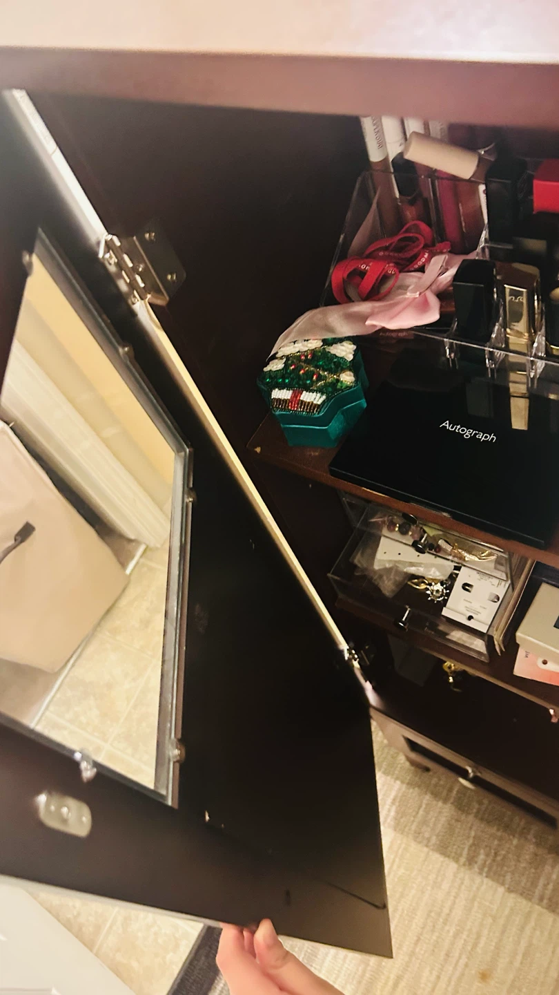 Dark Wood Jewelry Armoire with Mirror - photo 2