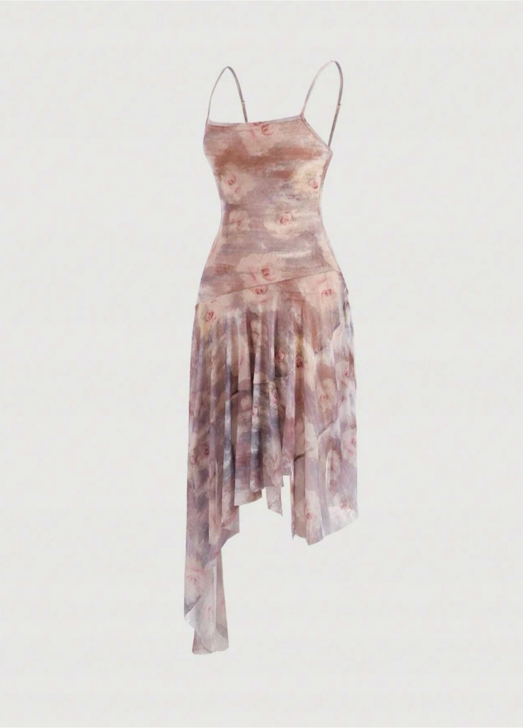 Romantic Floral print mesh Rose dress Size S