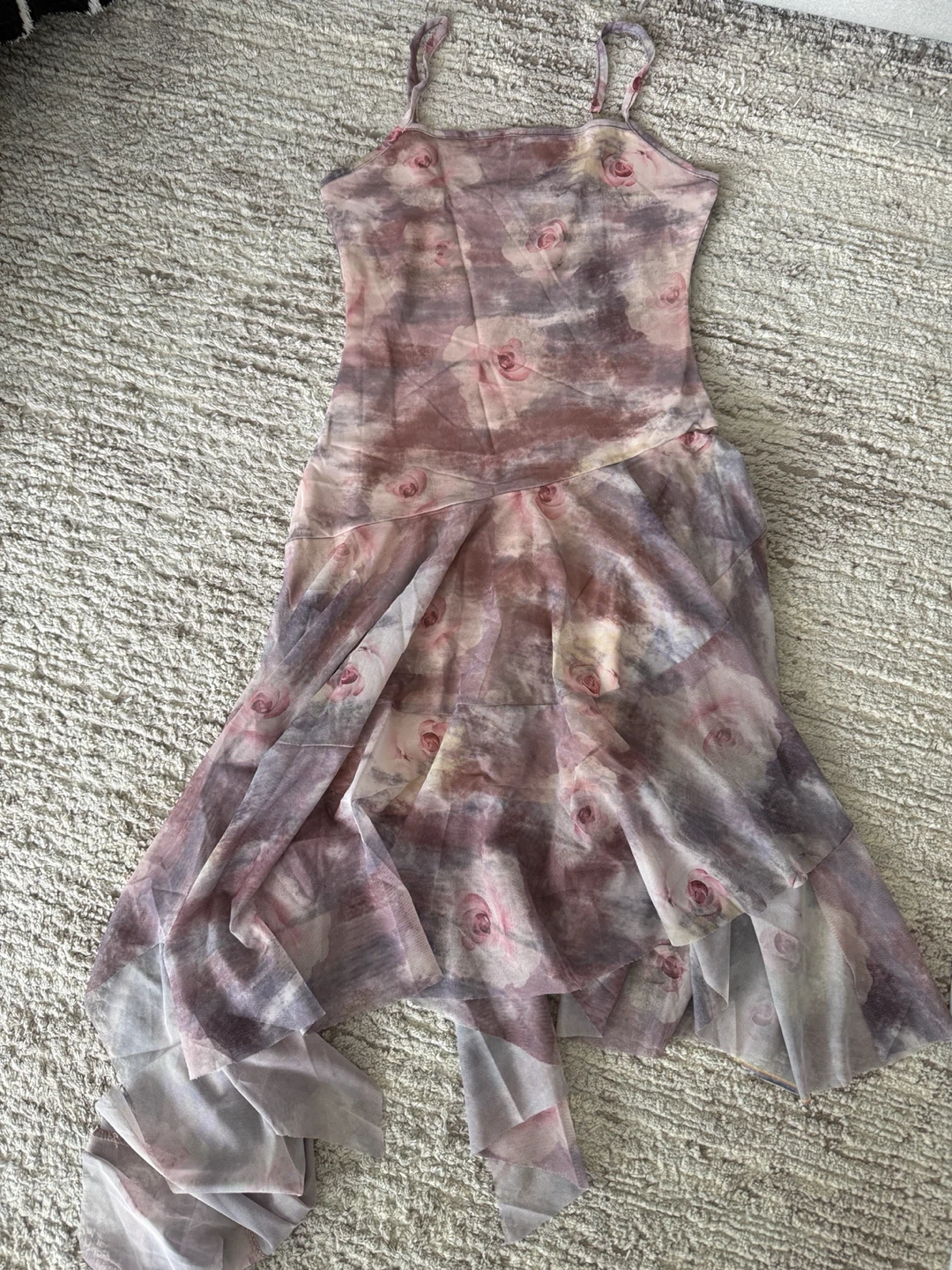 Romantic Floral print mesh Rose dress Size S - photo 2