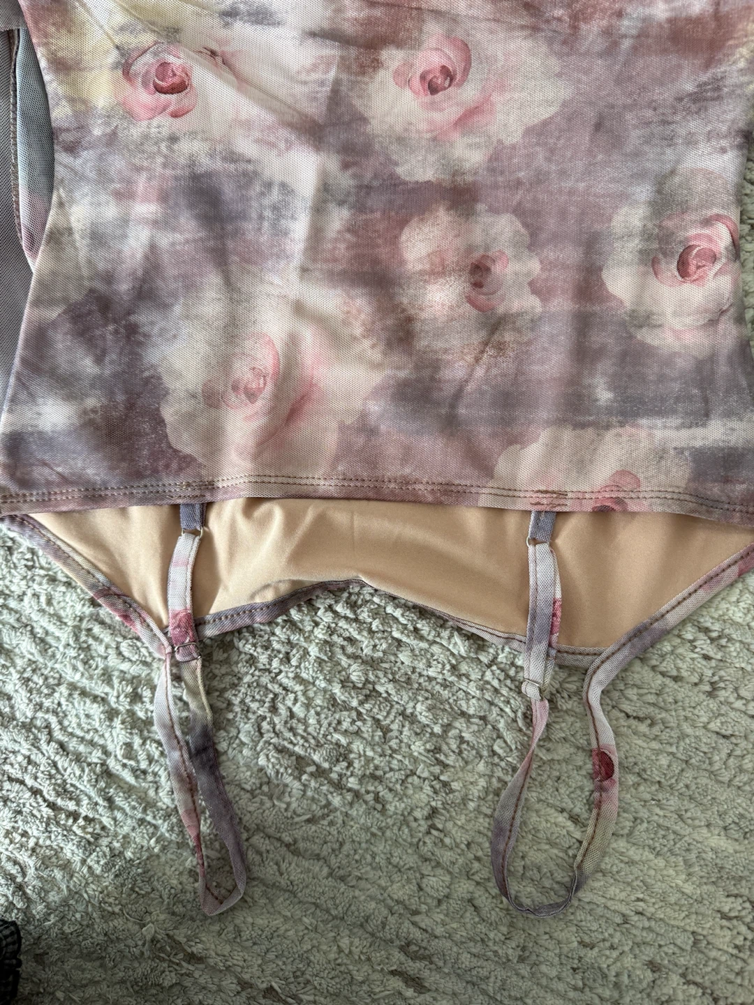 Romantic Floral print mesh Rose dress Size S - photo 3