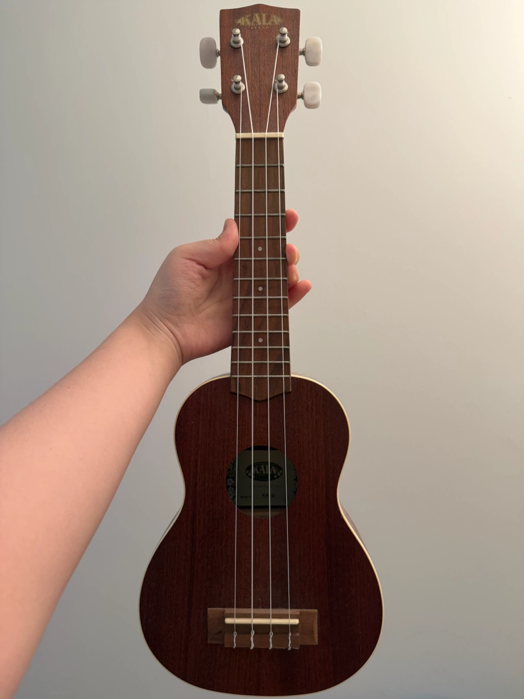 Kala Satin Mahogany Soprano Ukulele with White Binding (KA-S)
