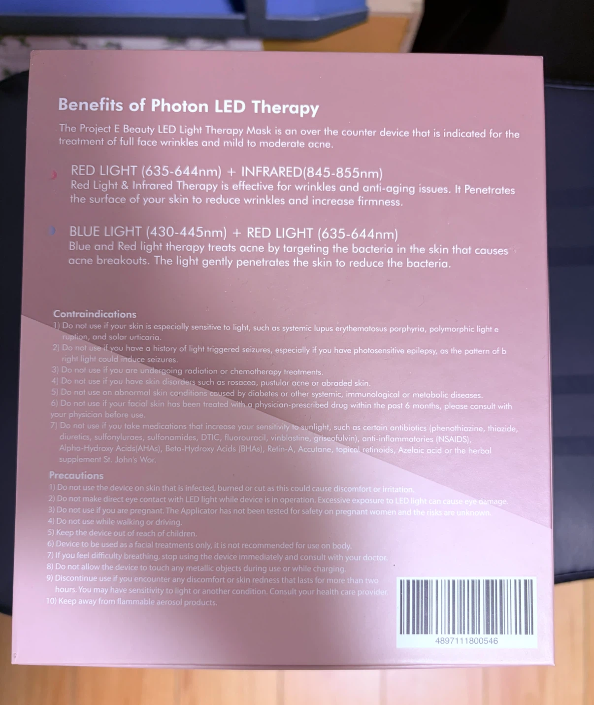 Project E Beauty LED Light Therapy Mask PE730 - photo 2