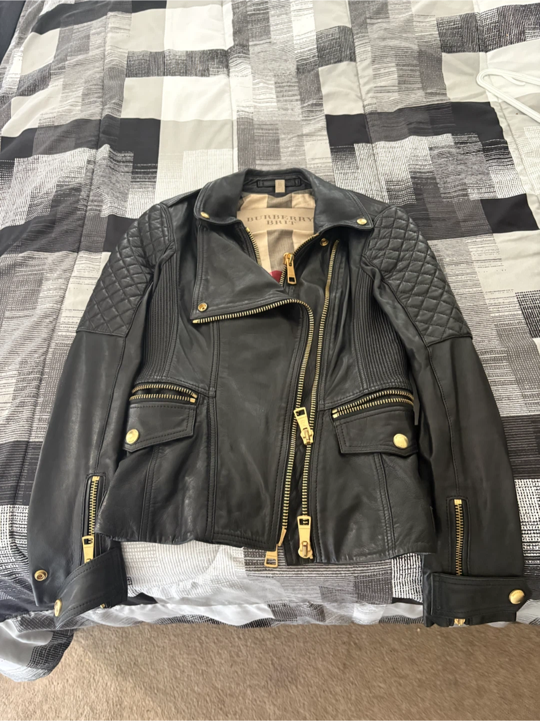 Burberry Brit Lamb Leather Moto Jacket