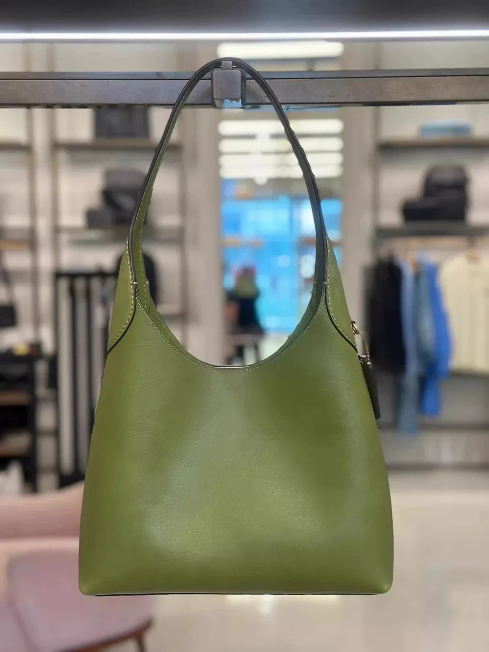 Green Leather tote Bag