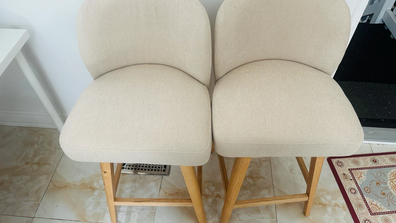 New Set of 2 Beige Swivel Bar Stools - photo 3
