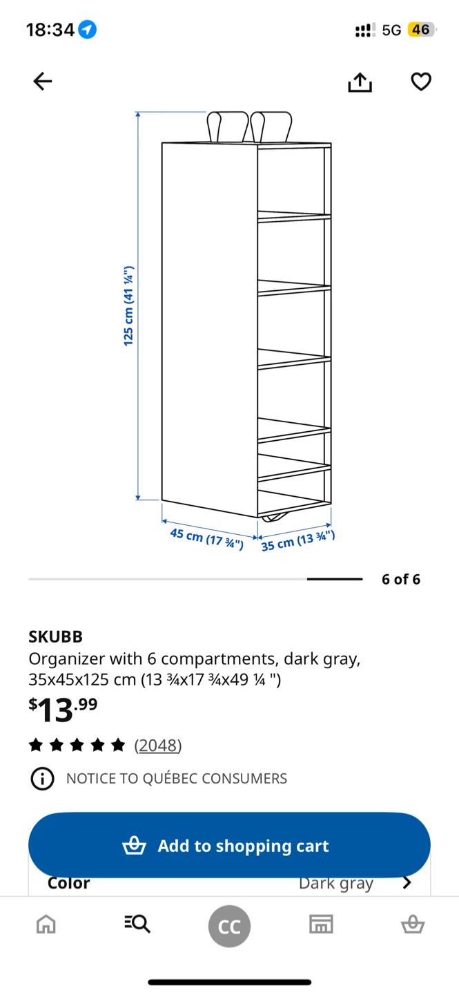 IKEA SKUBB 6-Compartment Organizer - photo 4