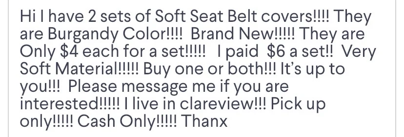Burgundy Soft Seat Belt Covers (2 Sets) - photo 2