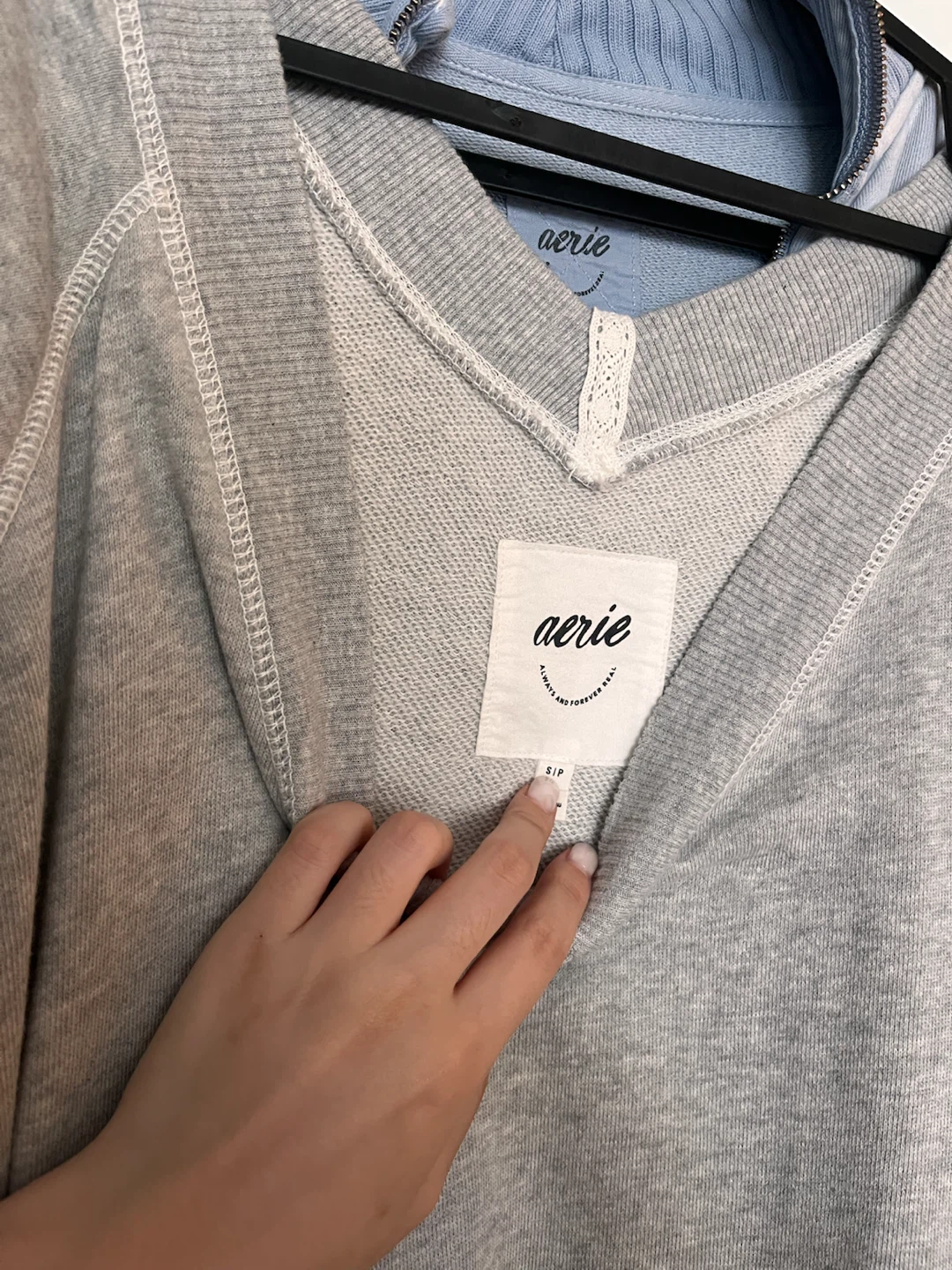Aerie Grey show shoulder Sweatshirt - photo 2