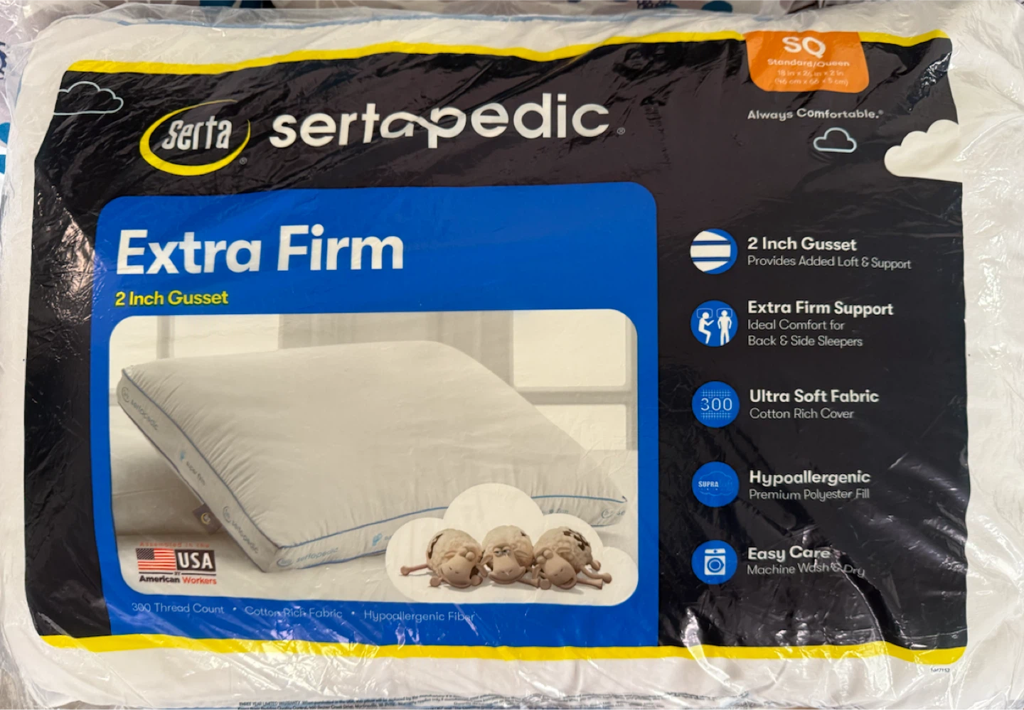 New & Packed Sertapedic Extra Firm Pillow 2 ($10 Each)
