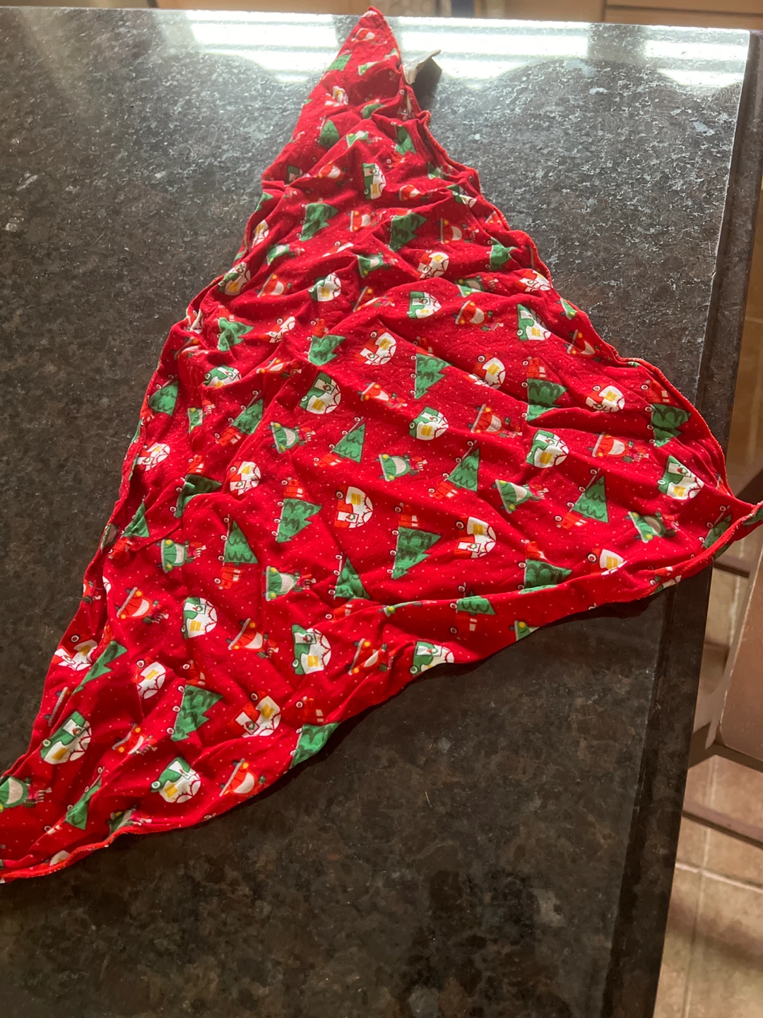 Dog Red Christmas Tree Fabric Scarf