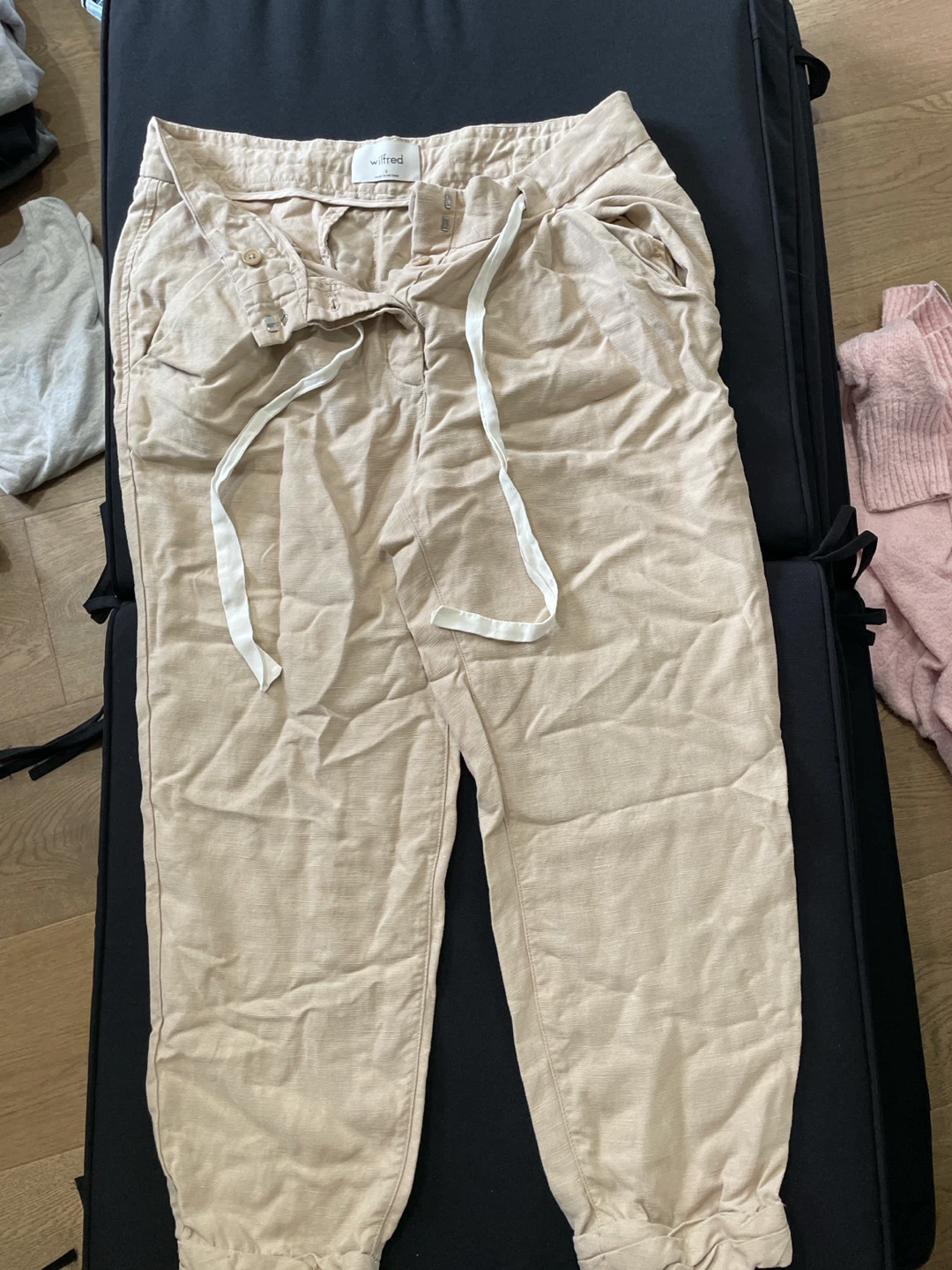 Wilfred Beige Linen Blend Pants - Size 6