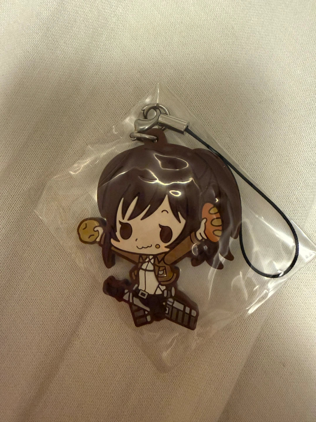 Attack on Titan Sasha rubber keychain and Mikasa pin - photo 4