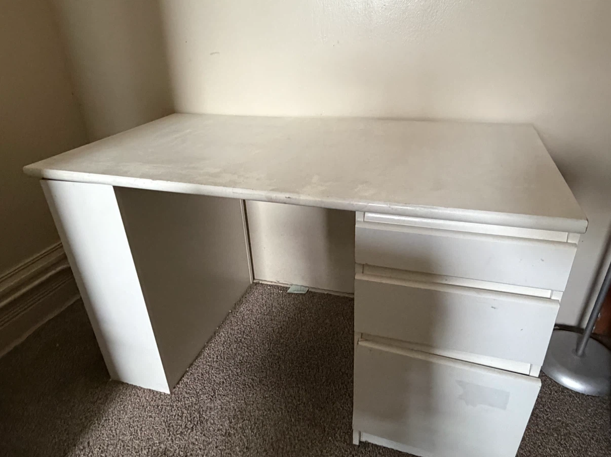 White Desk with Drawers