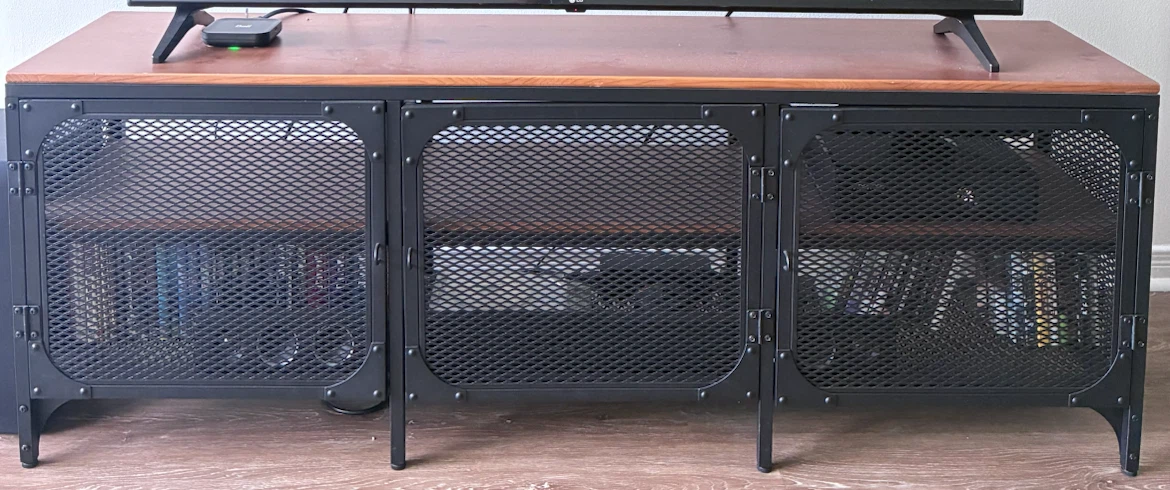 TV Stand with Black Mesh Doors - photo 3