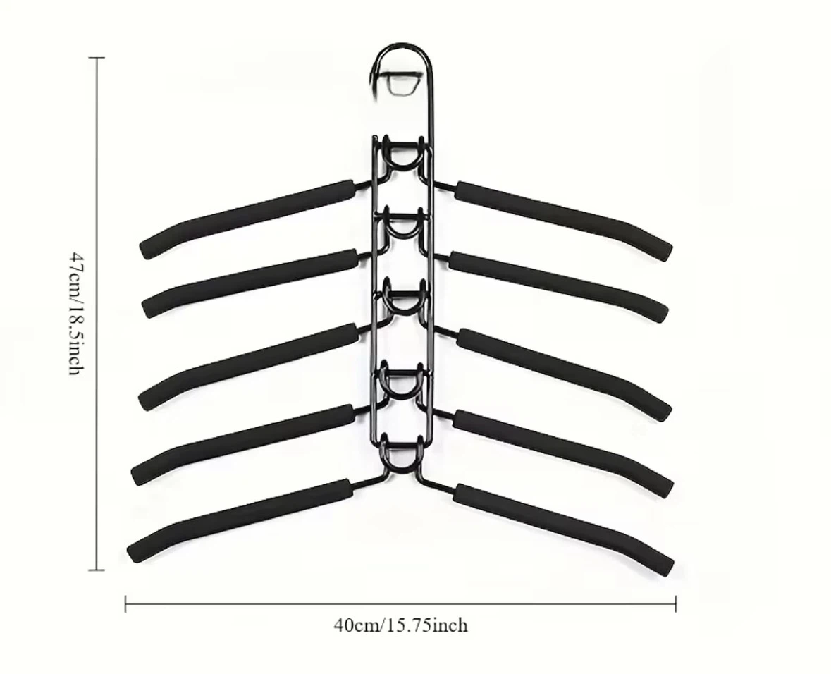 5-tier Black Metal Hanging Clothes Hanger - NEW